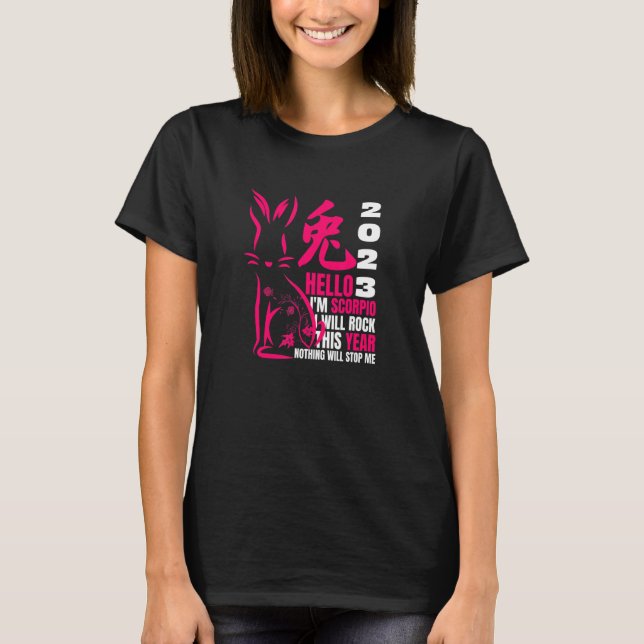 Camiseta Escorpio Horoscopio 2023 Afirmación de trabajo man (Anverso)