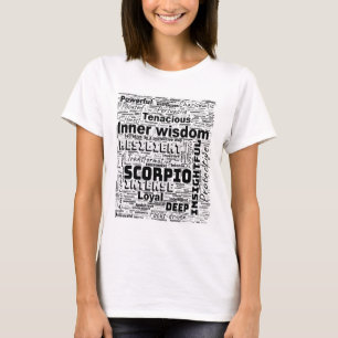 Camiseta Escorpio Inspiración en la nube de palabras zodiac