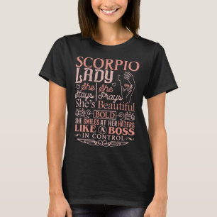 Camiseta Escorpio Lady Astrología Zodiac Rótulo Escorpio Mu