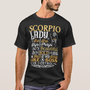 Camiseta Escorpio Lady Astrología Zodiac Rótulo Escorpio Mu
