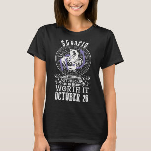 Camiseta Escorpio Octubre 26 Horoscopio Rótulo de Astrologí