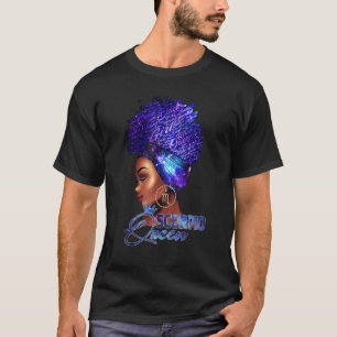 Camiseta Escorpio Reina Cabello Curly Chica Negro Magic Zod