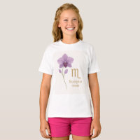 Camiseta Escorpio Zodiac con flor Orquídea - Perfe