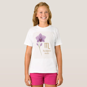 Camiseta Escorpio Zodiac con flor Orquídea - Perfe