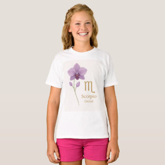 Camiseta Escorpio Zodiac con flor Orquídea - Perfe