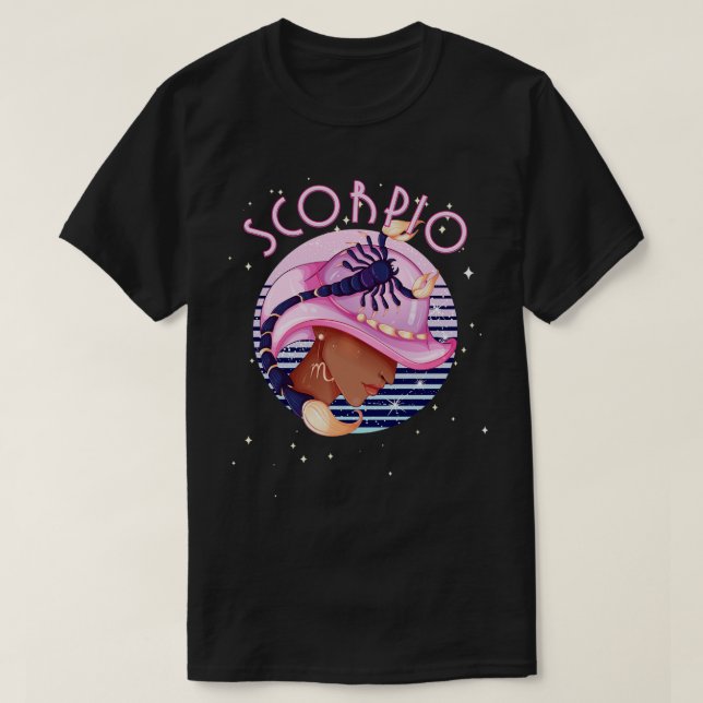Camiseta Escorpio Zodiac Horóscopo Rótulo Cumpleaños Tarot  (Diseño del anverso)