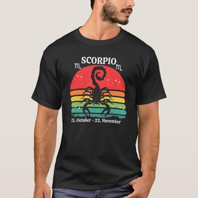 Camiseta Escorpio Zodiac Retro Sunset (Anverso)