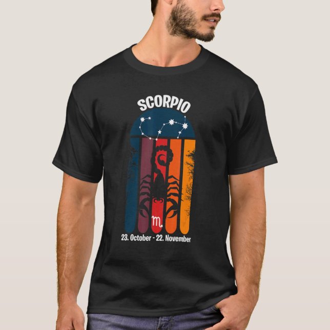 Camiseta Escorpio Zodiac Retro Sunset 1 (Anverso)