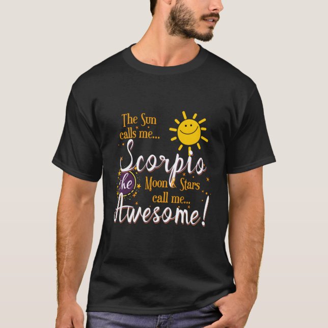 Camiseta Escorpio Zodiaco Rótulo Astrología Horóscopo Luna  (Anverso)
