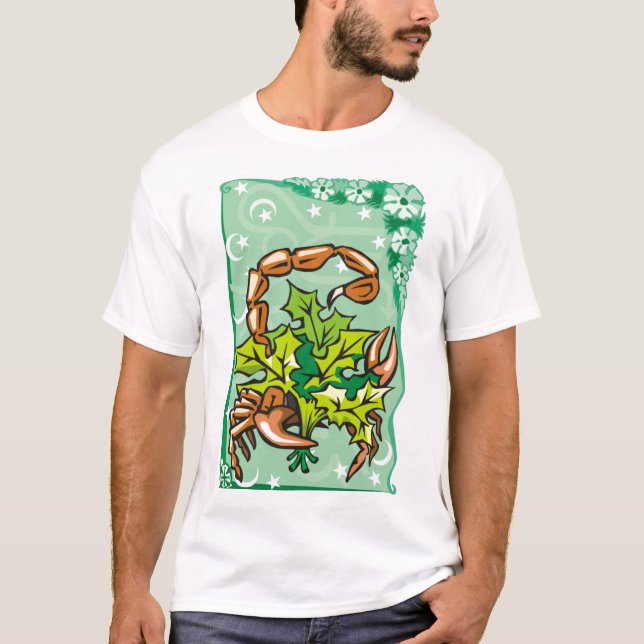 Camiseta Escorpión floral de escorpión en hollín (Anverso)