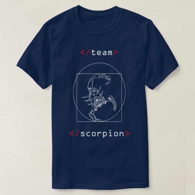 Camiseta Escorpión Vitruviano Team Scorpion Da Vinci  (Diseño del anverso)