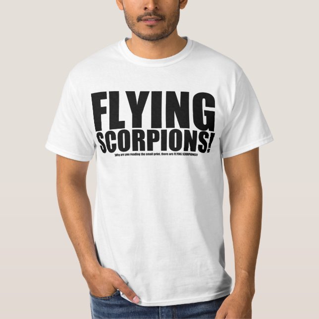 Camiseta ¡Escorpiones del vuelo! - Lea la letra pequeña. (Anverso)