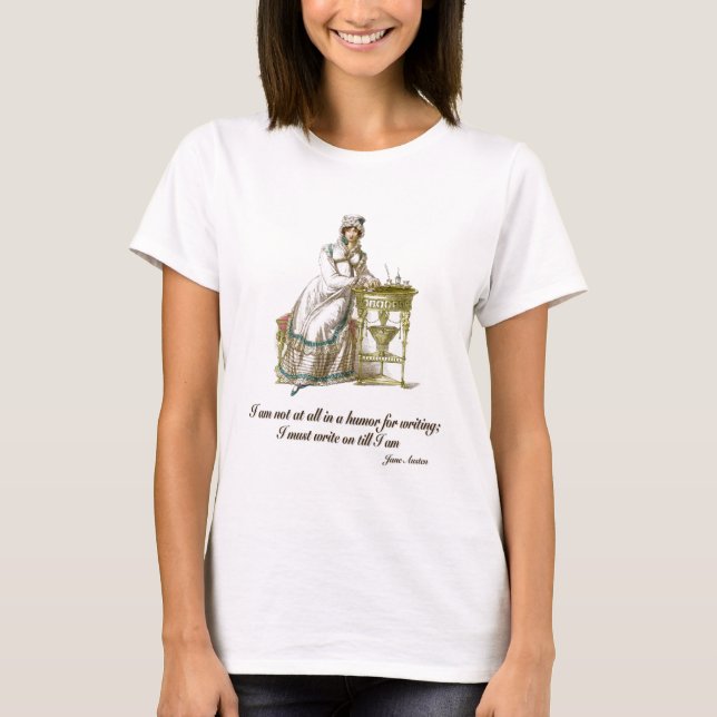 Camiseta Escriba encendido dice a Jane Austen (Anverso)