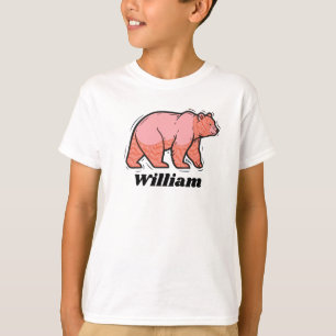 Camiseta Escribe tu nombre en este Bear Pop Art rosa