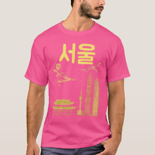 Camiseta Escriben capital de Seúl, Corea del Sur, en un alf