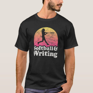 Camiseta Escribiendo En Softball Y Escribiendo Mujeres O Ch