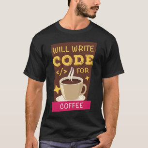 Camiseta Escribir código para escalar grano de café