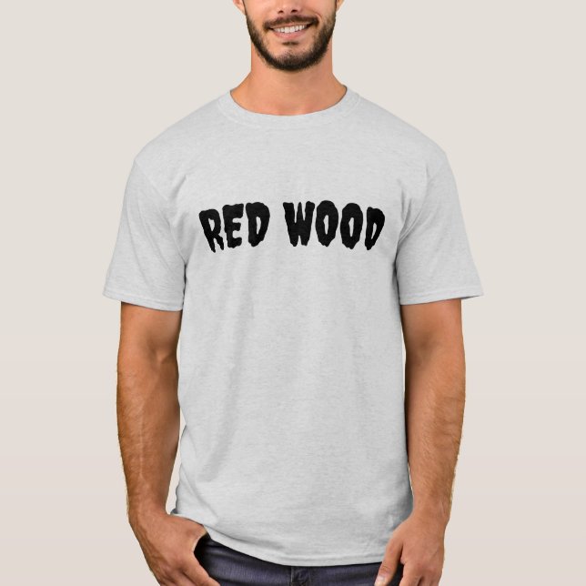 Camiseta Escribir diseño de madera roja (Anverso)