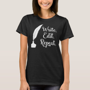 Camiseta Escribir edición Repetir escritura de la pluma pre