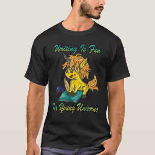 Camiseta Escribir Es Divertido Para Los Jóvenes Unicornsw