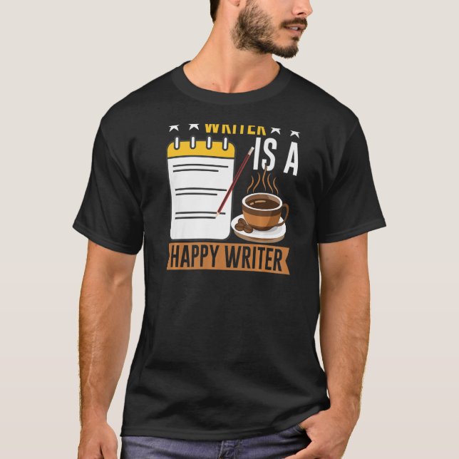 Camiseta Escribir Huella Tradicional Para Autores Y Escrito (Anverso)