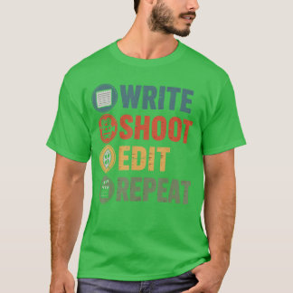 Camiseta Escribir Rodar Editar Repetir Creador de Cine Dive