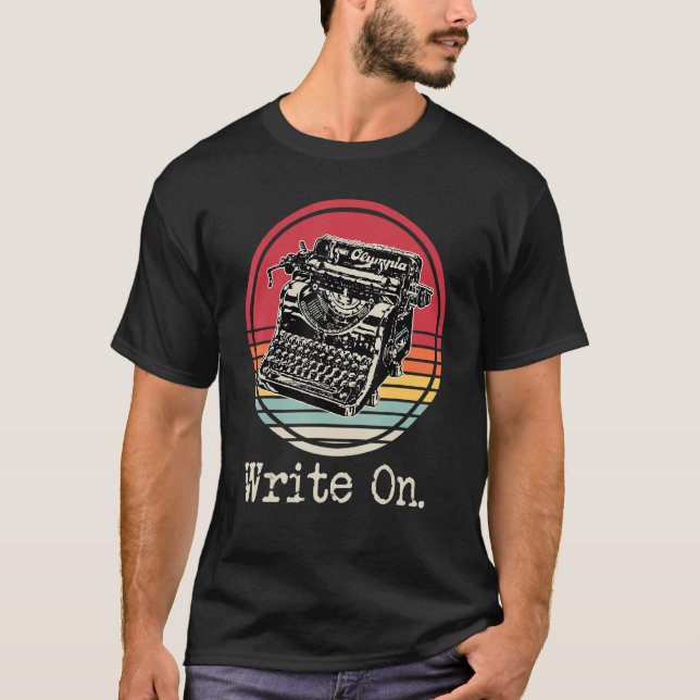 Camiseta Escribir Sobre Escritura De Autor Retro De Escritu (Anverso)