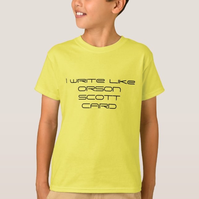 Camiseta Escribo como Orson Scott Card (Anverso)