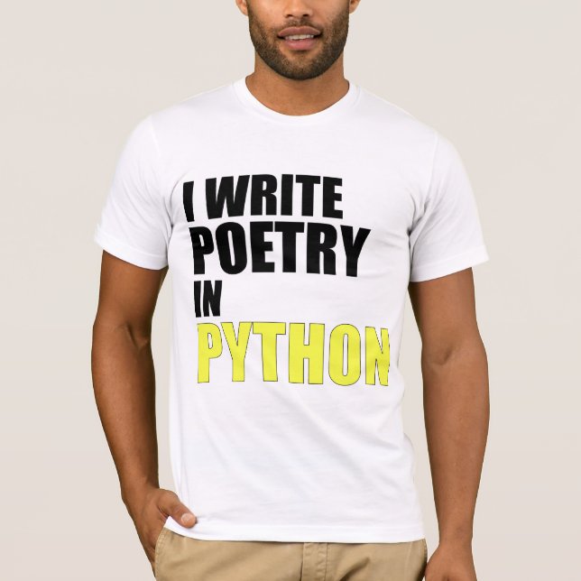 Camiseta Escribo poesía en pitón (Anverso)