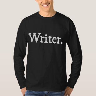 Camiseta Escritor. Blanco Sobre Oscuro