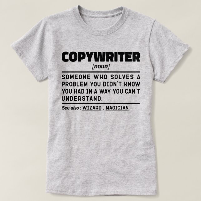Camiseta Escritor de copias Noun Guay Worker Dad Sarcastic  (Diseño del anverso)