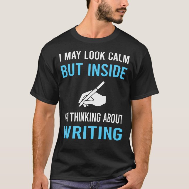Camiseta Escritor de escritura con calma (Anverso)