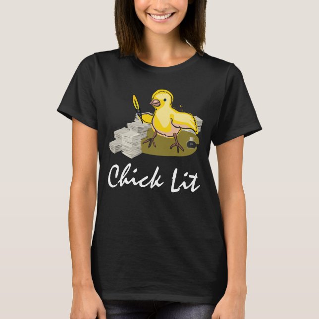 Camiseta Escritor de luces de ladrillo con papel y plumas (Anverso)