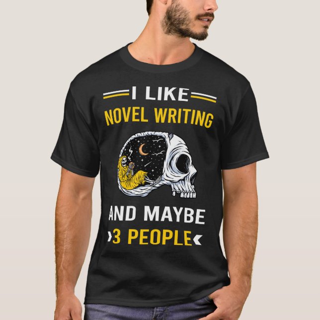 Camiseta Escritor de novela de 3 personas (Anverso)
