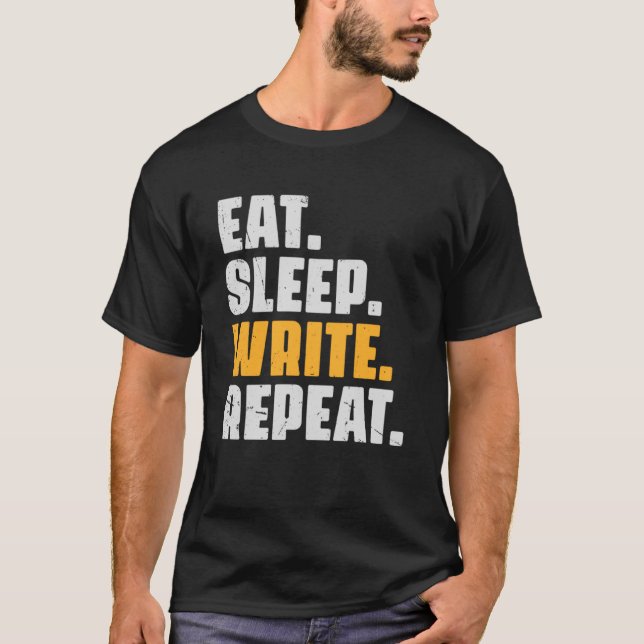 Camiseta Escritor de repetición de escritura de escritura d (Anverso)
