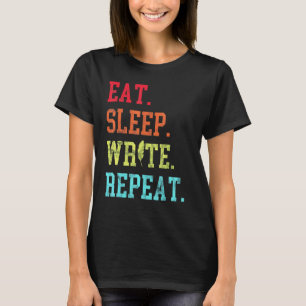 Camiseta Escritor de repetición de escritura de sueño de co