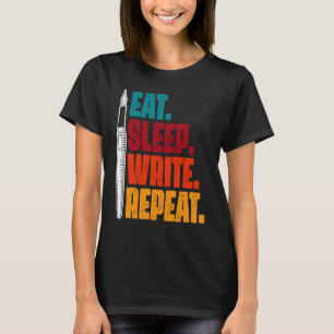 Camiseta Escritor de repetición de escritura de sueño de co