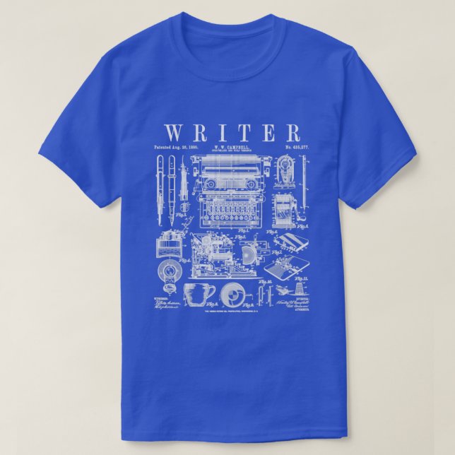 Camiseta Escritor Novelista Bookish Writing Tools Vinta (Diseño del anverso)