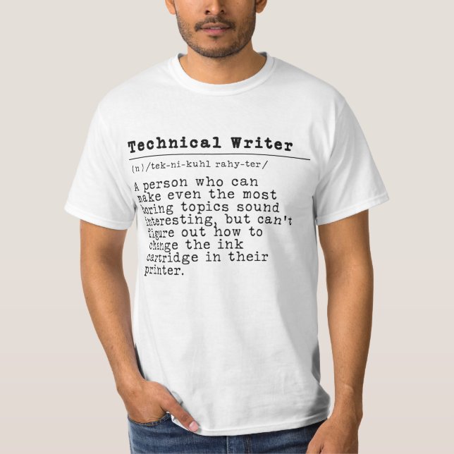 Camiseta Escritor técnico - "Asistente para palabras" (Anverso)