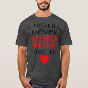 Camiseta Escritor técnico Valentines Funny Red Heart