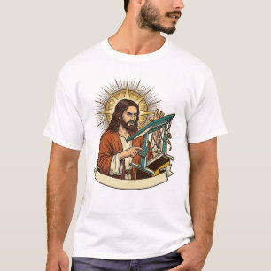 Camiseta Escritorio de pie Jesús roto atascado a mitad de c