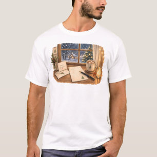 Camiseta Escritorio para Escribir Cartas de Navidad para Pa