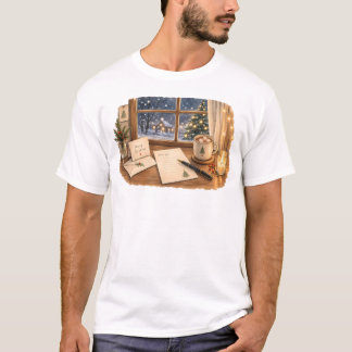 Camiseta Escritorio para Escribir Cartas de Navidad para Pa