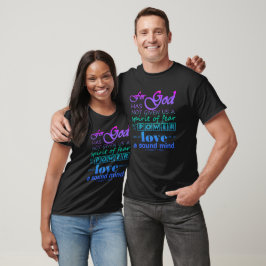 Camiseta Escritura 2 Timothy 1:7 Power Love Sound Mind