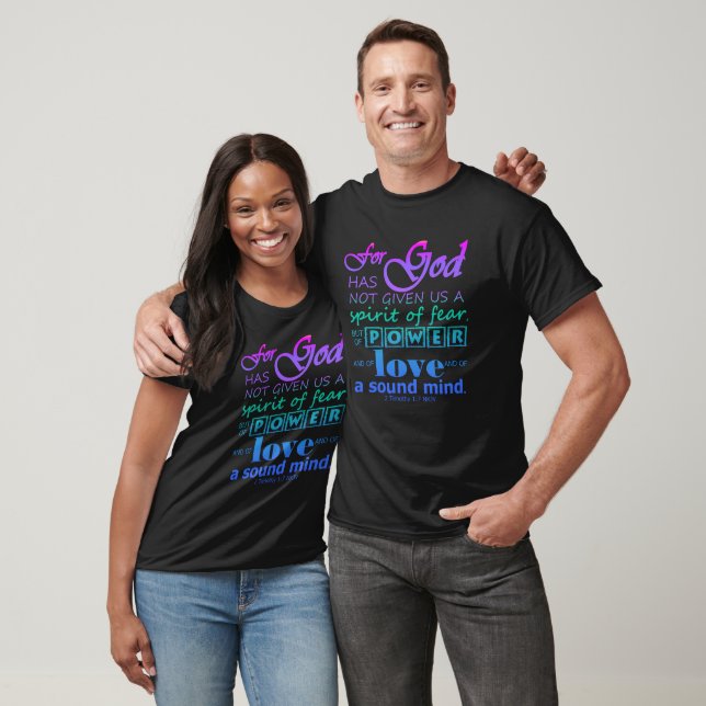 Camiseta Escritura 2 Timothy 1:7 Power Love Sound Mind (Unisexo)
