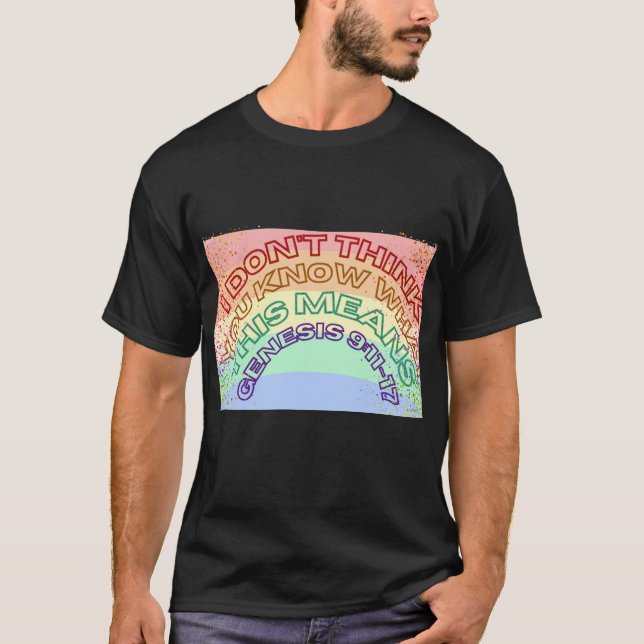 Camiseta escritura arcoiris (Anverso)