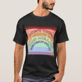 Camiseta escritura arcoiris