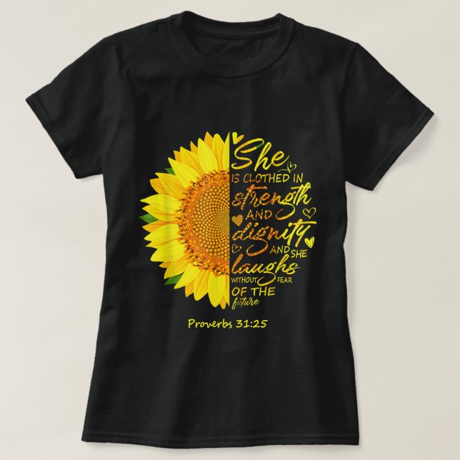 Camiseta Escritura Biblia Cristiana Religiosa Verse Sunflow (Diseño del anverso)