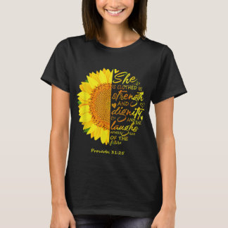 Camiseta Escritura Biblia Cristiana Religiosa Verse Sunflow