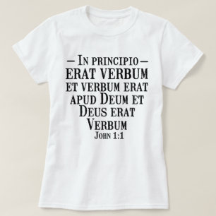 Camiseta Escritura de John 1:1 en Latino CC